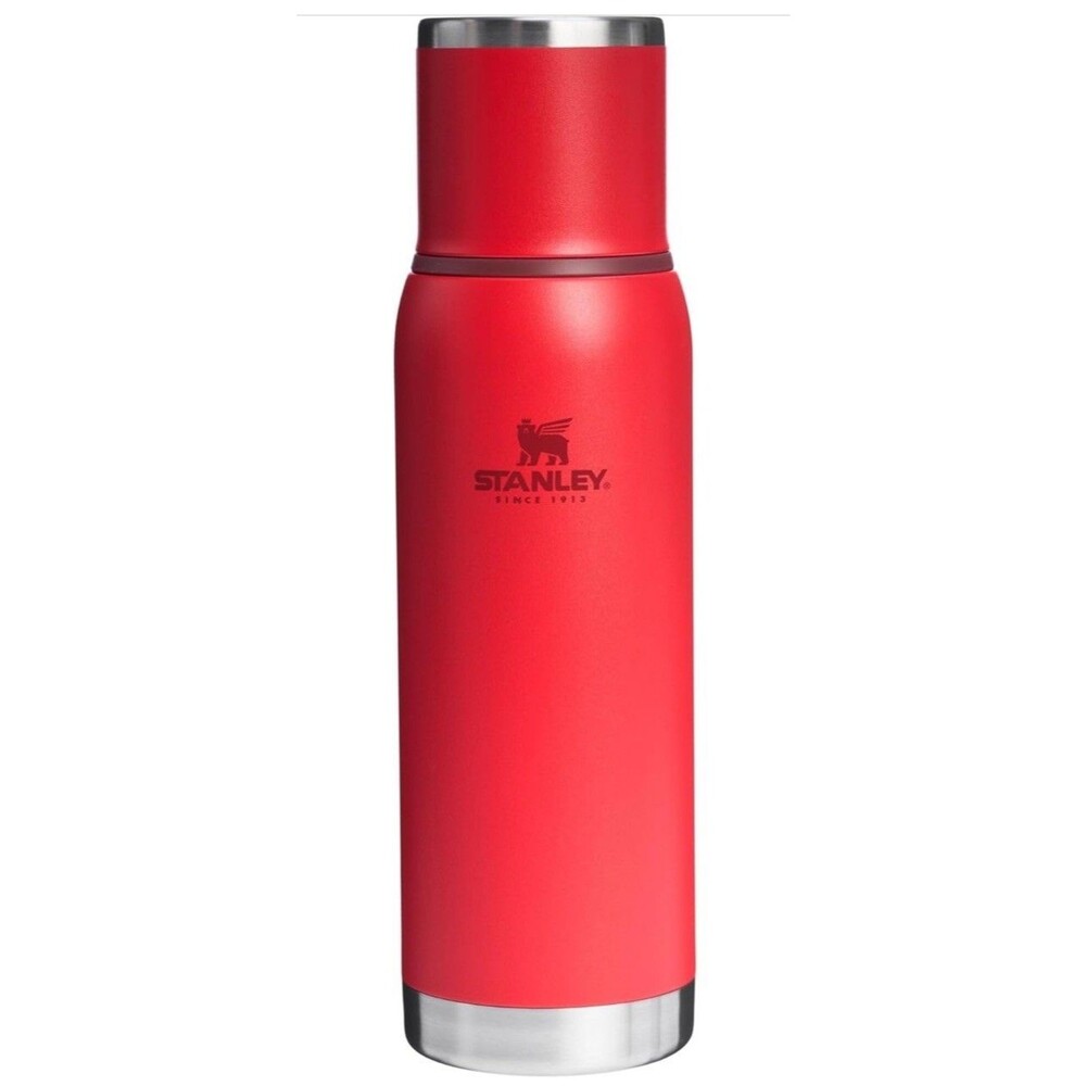 Vacuum Bottle 1.1 qt Wide Mouth Leakproof Insulated Stainless Steel Stanley Red
